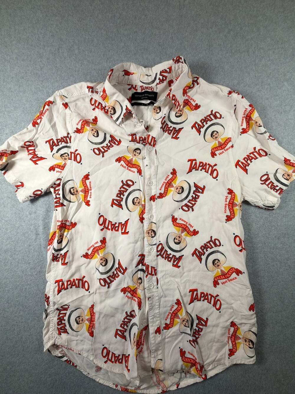 Tapatio Hot Sauce Allover Print Button-Up Shirt